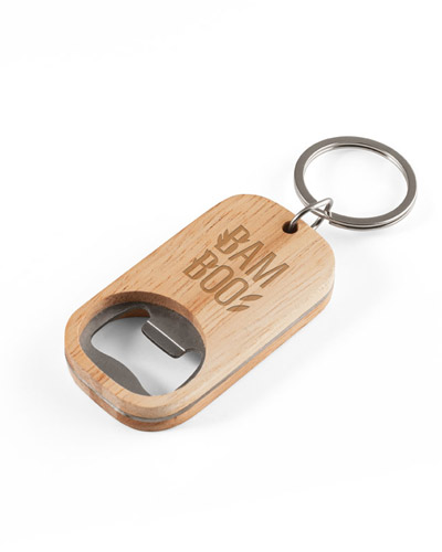 Brindes Personalizados - Abridor de Garrafas em Inox e Bambu Personalizado