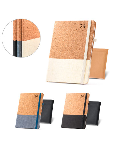 Brindes Personalizados - Agenda em Cortiça e Linho Personalizada para Brindes