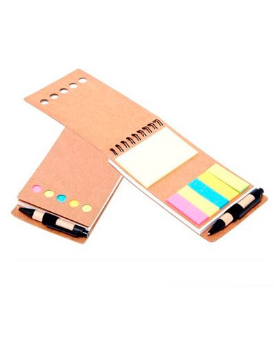 Bloco de Anotações com post it e caneta