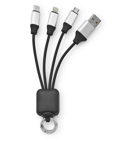 Brindes Personalizados - Cabo USB de carregamento rápido 3 em 1 Personalizado