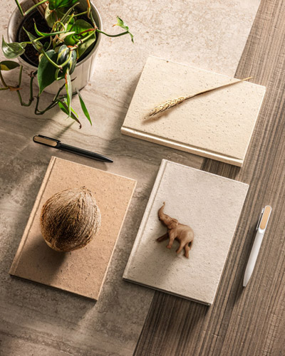 Brindes Personalizados - Caderno A5 em Casca de coco Personalizado
