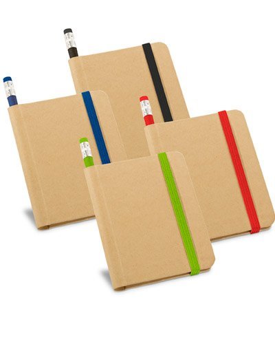 Caderno capa dura com lápis para brindes