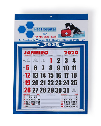 Brindes Personalizados - Calendário de Parede Personalizado