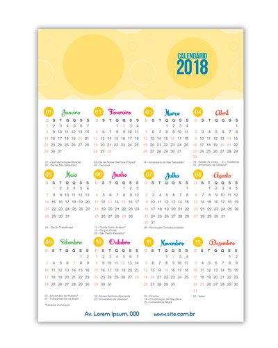 Brindes Personalizados - Calendário Imã de Geladeira Personalizado