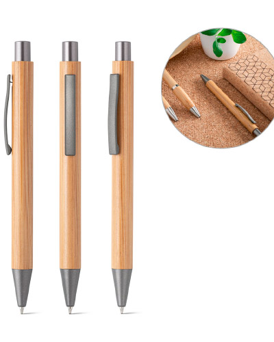 Brindes Personalizados - Caneta em bambu personalizada para brinde