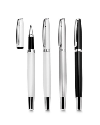 Caneta Metal Com detalhes Prateado Personalizada