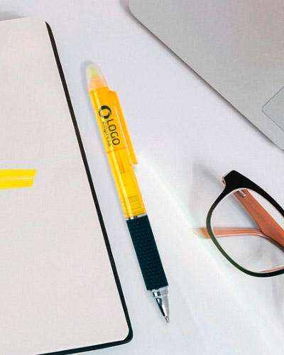 Caneta Plastica Marca Texto Personalizada