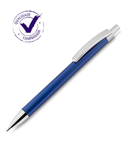 Caneta Plástica Metalizada