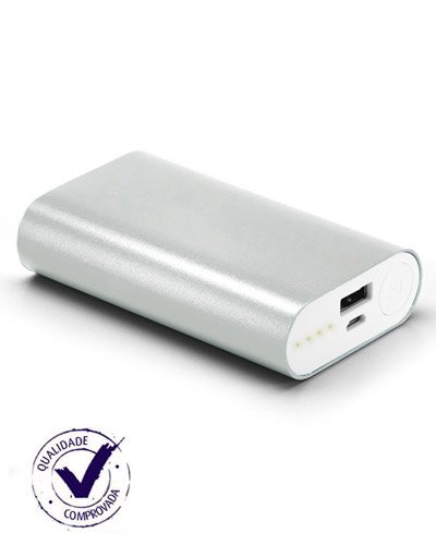 Brindes Personalizados - Carregador Portatil em Aluminio com 02 Baterias