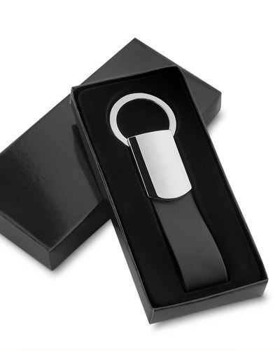 Brindes Personalizados - Chaveiro de Metal com Couro Para Brindes Personalizado