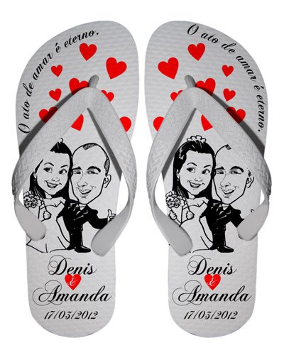 Chinelos Personalizados Casamento