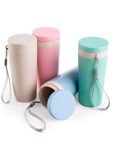 Brindes Personalizados - Copo Térmico Fibra de Bambu Personalizado