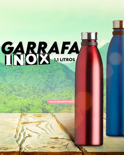 Brindes Personalizados - Garrafa Inox 1,1 Litros Personalizada para Brindes
