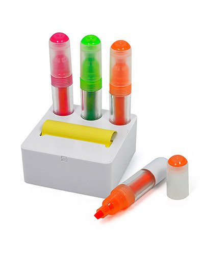 Brindes Personalizados - Kit Marca Texto Personalizado com Post it para Brindes