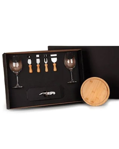 Brindes Personalizados - Kit Queijo e vinho Personalizado com Abridor e Saca Rolhas
