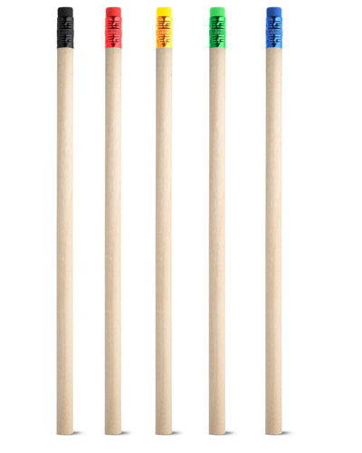 Lapis com Borracha em Madeira Natural Personalizado