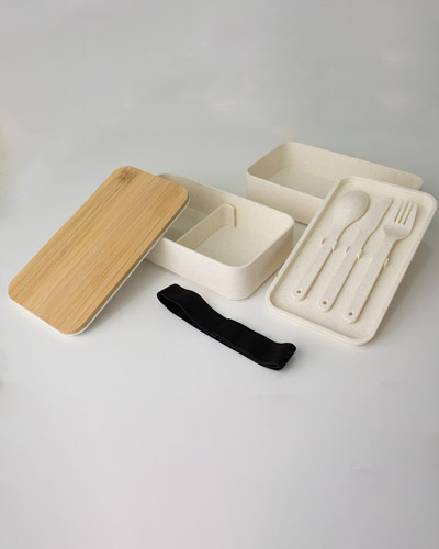 Brindes Personalizados - Marmita dupla Fibra Bambu Para Brindes Personalizada