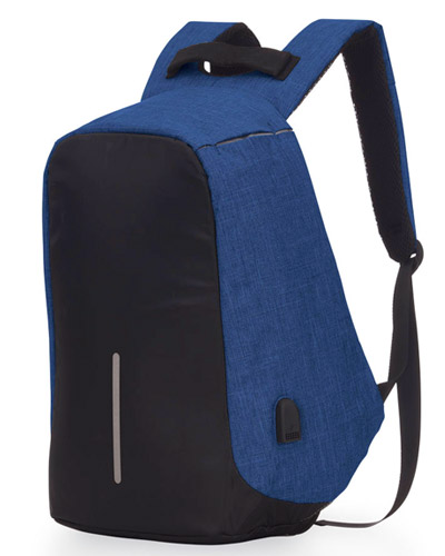 Mochila Anti Furto Azul Personalizada