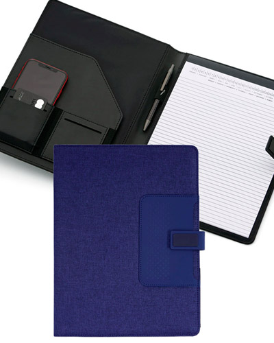 Pasta Empresarial Azul Personalizada