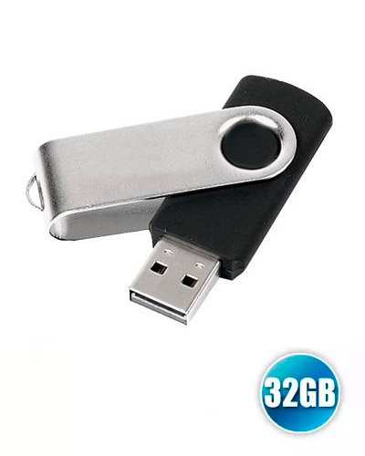 Brindes Personalizados - Pen drive 32GB Giratório Personalizado