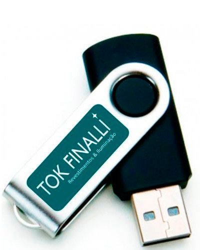 Brindes Personalizados - PEN DRIVE GIRATORIO PERSONALIZADO CAPACIDADE 4 GB